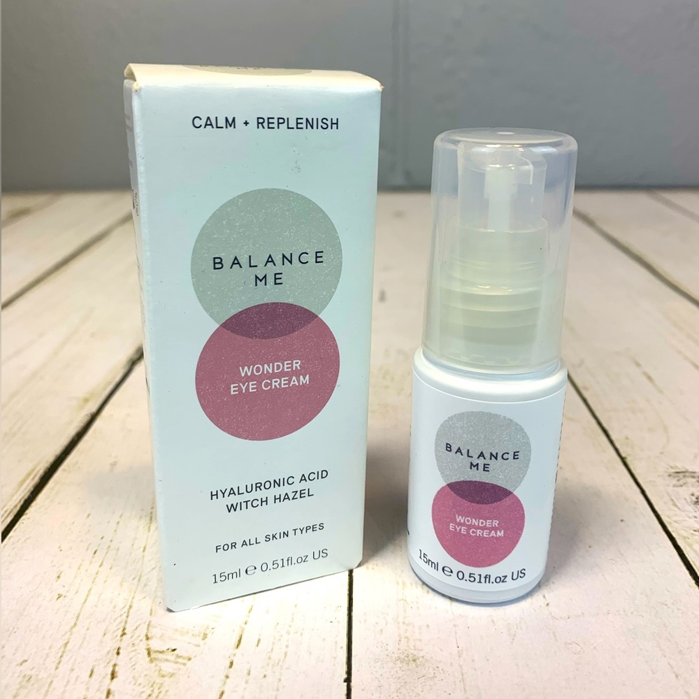 New in the Box Balance Me Wonder Eye Cream Hyaluronic Acid Witch Hazel